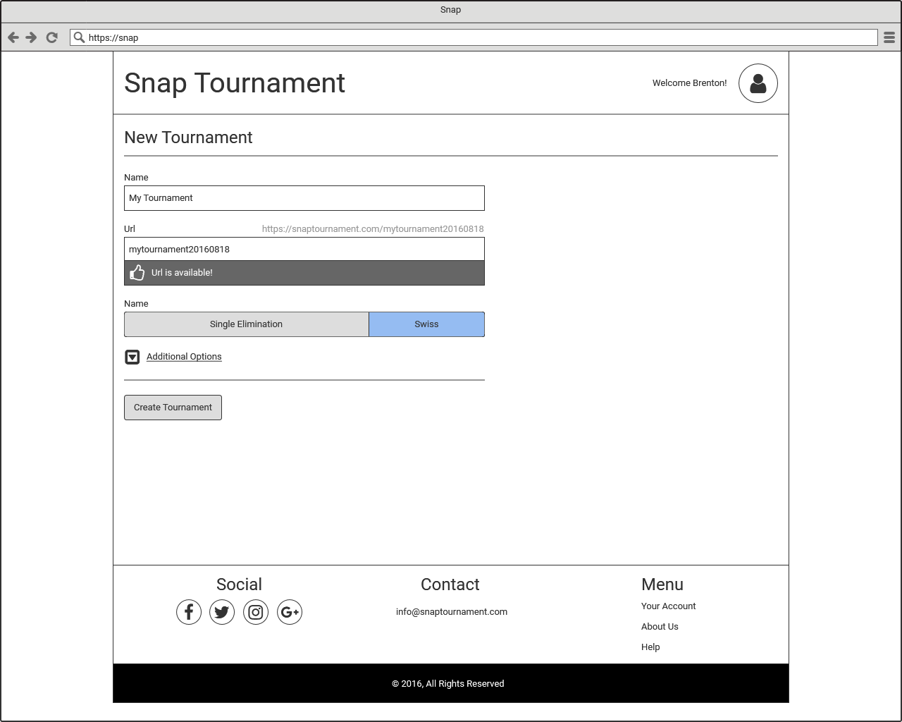 Snap Tournament wireframe 02